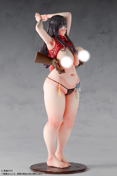 黒巣ガタリ『ワイルド式日本人妻の寝取り方』鴨添楓 眼鏡有りver. 1/6スケール-3